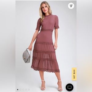 Lulus Dreaming of You Mauve MIDI Dress
